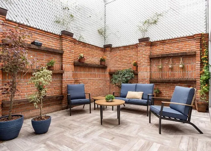 2 - Privado Cama King Size, Terraza Privada Roma Sur Apartamento México DF